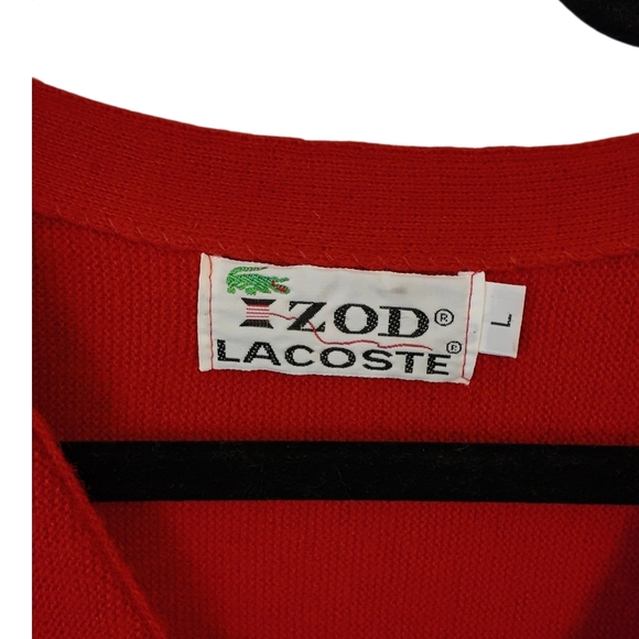 Vintage Izod Lacoste Vibrant Red Cardigan Size L - Picture 3 of 5